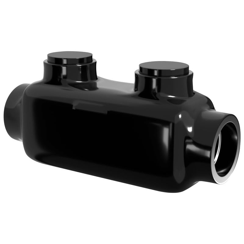 OHLECTRIC Insulated Wire Connector Inline Black Splice for 250-6 Wire Range Lugs with 5/16 Hex Screw, Pre-Filled with Oxide Inhibitor - Wire Connectors, Electrical Connectors, Wire Tap - Image 1